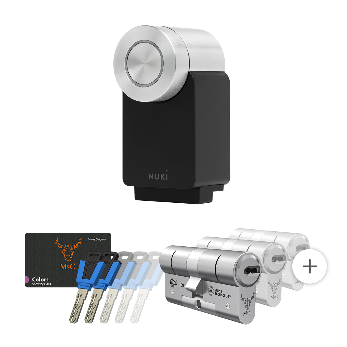 Nuki Smart Lock 4.0 Pro zwart met cilinderslot M&C Color plus