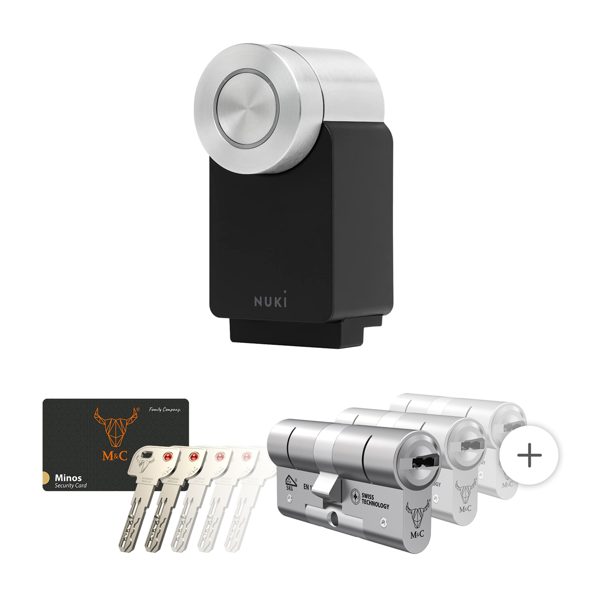 Nuki Smart Lock 4.0 Pro zwart met cilinderslot M&C Minos